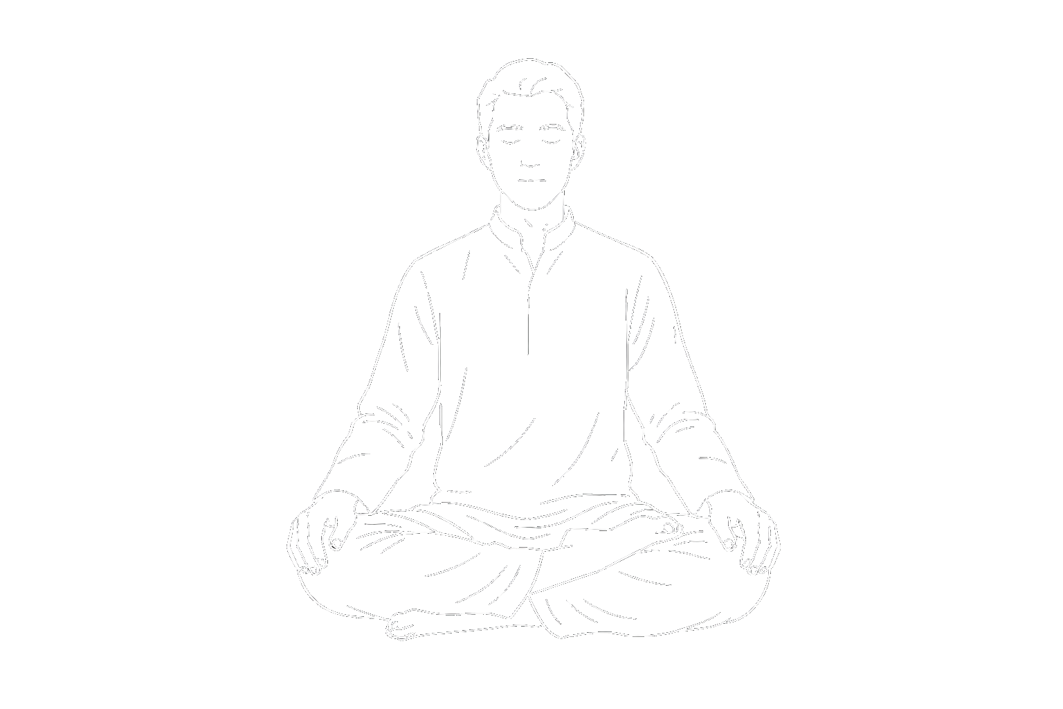 איש יושב בשקט, מתרגל אימון קשב וריכוז