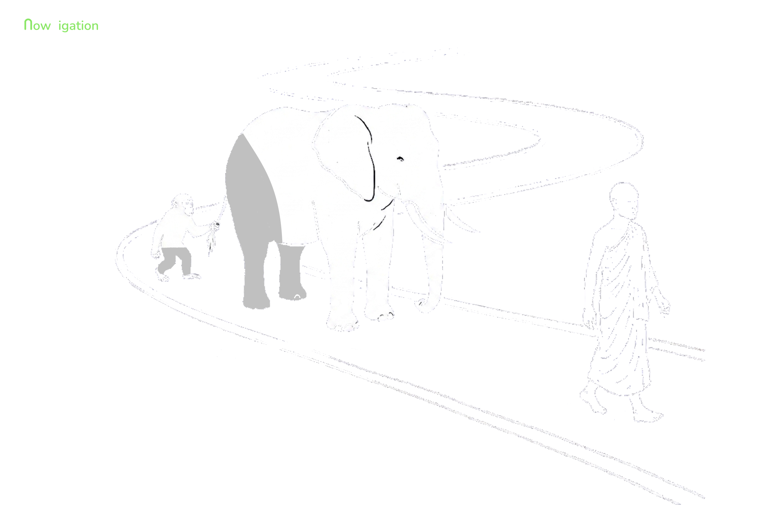 Nine Stages of Shamatha meditation - stage six Pacifying, the rabbit disappears, subtle dullness overcome, Nowvigation illustration